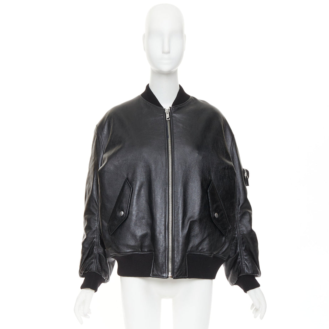 PRADA  Raf Simons 2021 Runway lambskin triangle pouch oversized bomber IT38 XS