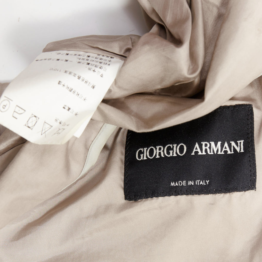 GIORGIO ARMANI champagne silver technical zip up blouson bomber jacket IT48 M