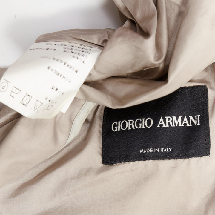 GIORGIO ARMANI champagne silver technical zip up blouson bomber jacket IT48 M
