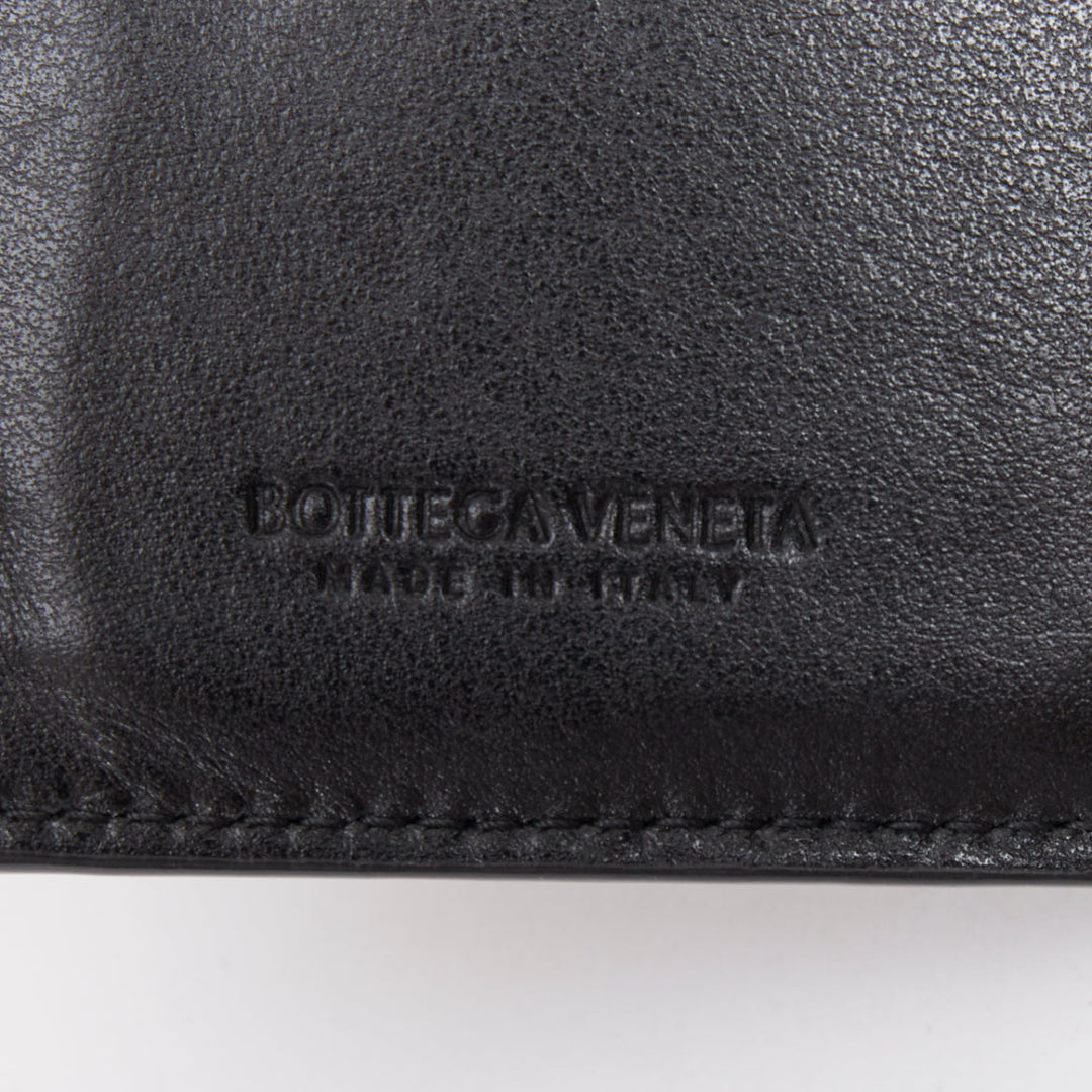 BOTTEGA VENETA Cassette Small black leather Intrecciato bifold coin zip wallet