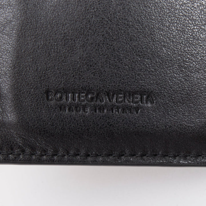 BOTTEGA VENETA Cassette Small black leather Intrecciato bifold coin zip wallet