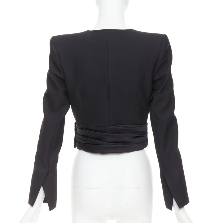 ALEXANDRE VAUTHIER COUTURE AW2020 Runway black open cummerband cropped jacket
