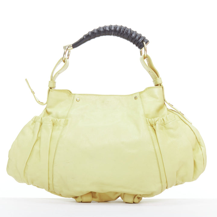 YVES SAINT LAURENT Mombasa butter yellow black horn shoulder bag