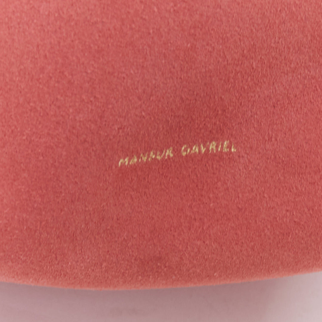 MANSUR GAVRIEL Suede Mini Backpack pink leather gold logo tie bag