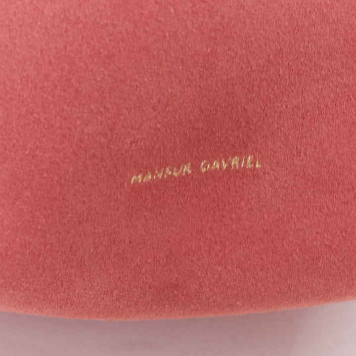 MANSUR GAVRIEL Suede Mini Backpack pink leather gold logo tie bag