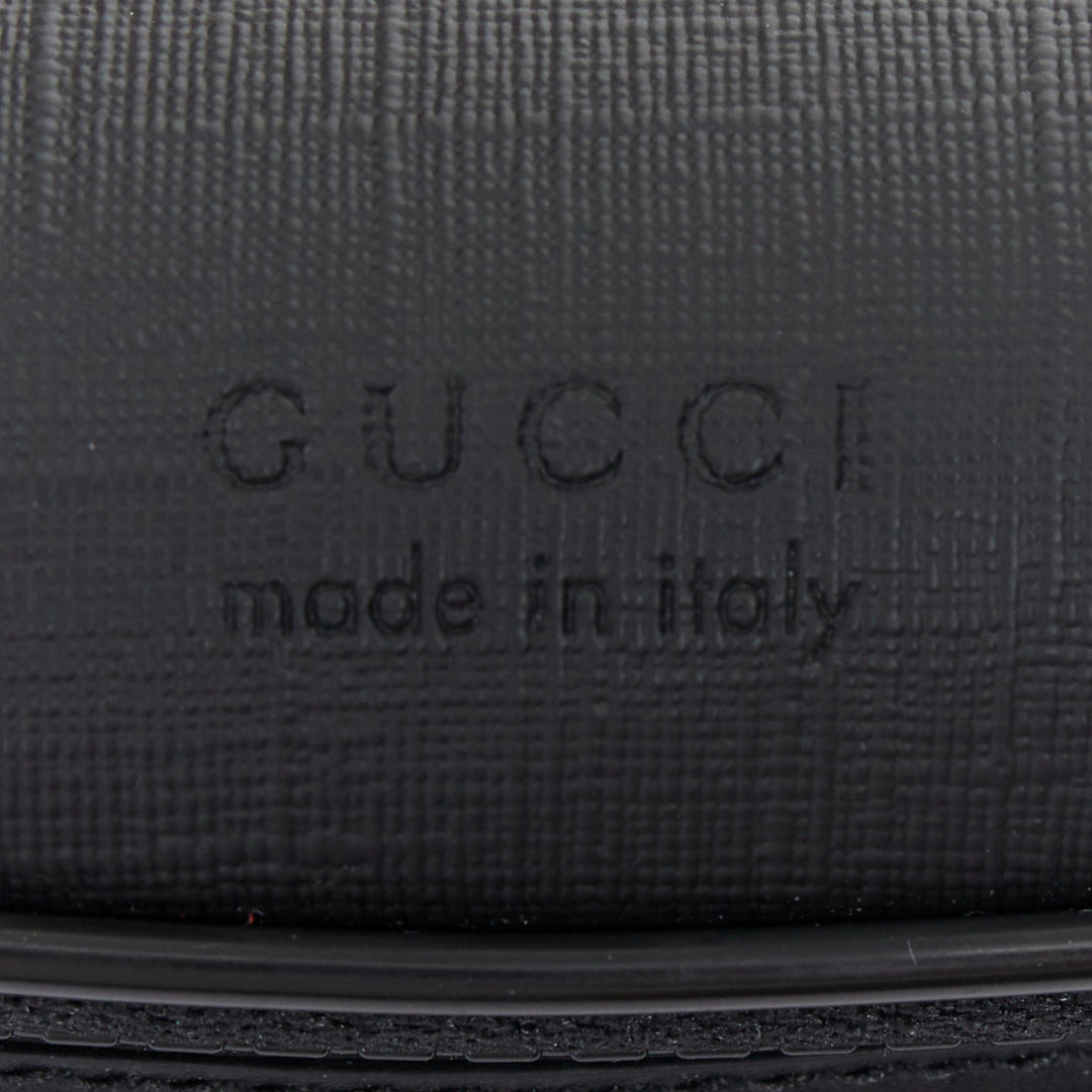 GUCCI Eden Supreme GG monogram canvas black leather belt bag