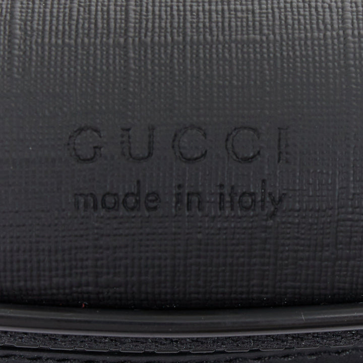GUCCI Eden Supreme GG monogram canvas black leather belt bag