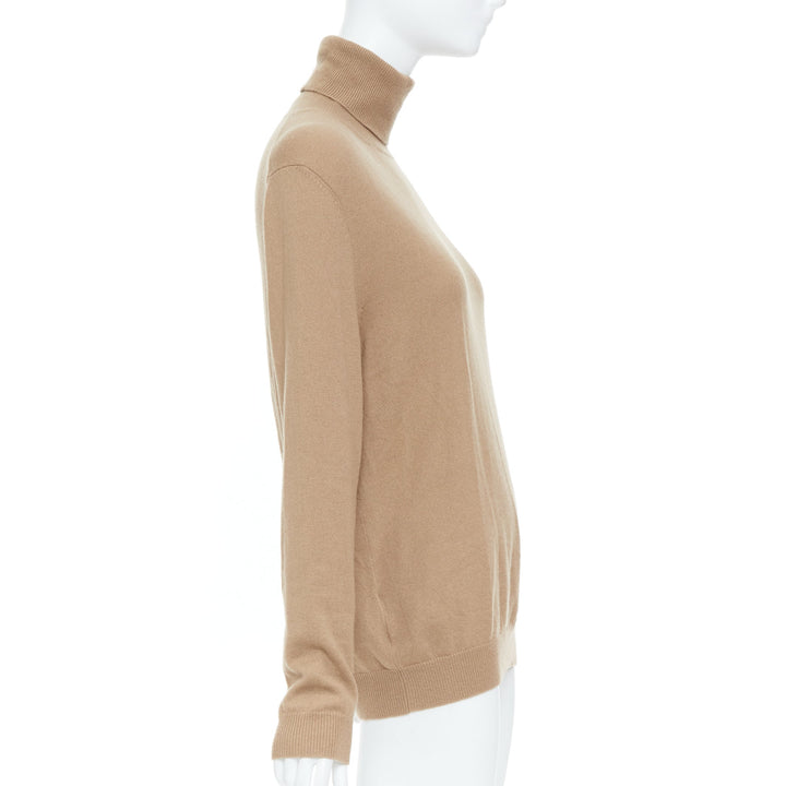 PRADA 2019 beige fine knit cashmere turtleneck sweater IT38 XS