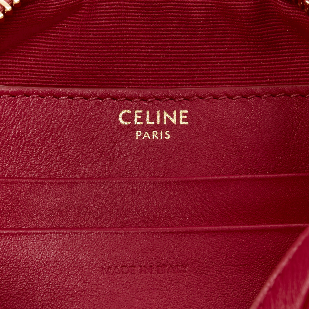 CELINE Hedi Slimane 2019 C Charm red quilted small crossbody camera bag