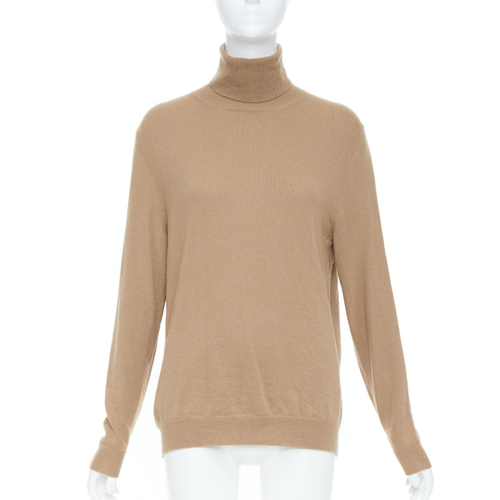 PRADA 2019 beige fine knit cashmere turtleneck sweater IT38 XS