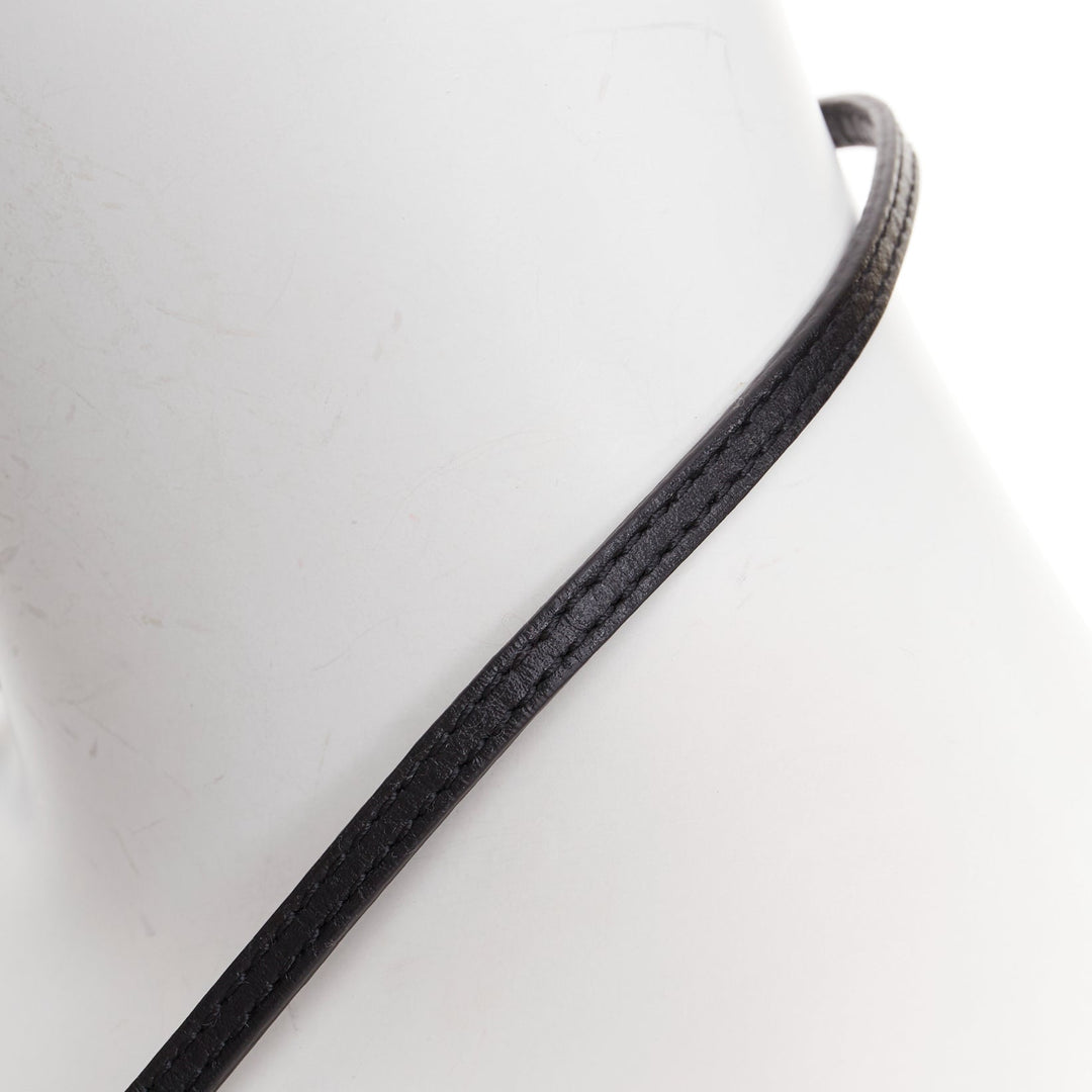 GIAMBATTISTA VALLI black leather mini envelop pouch necklace