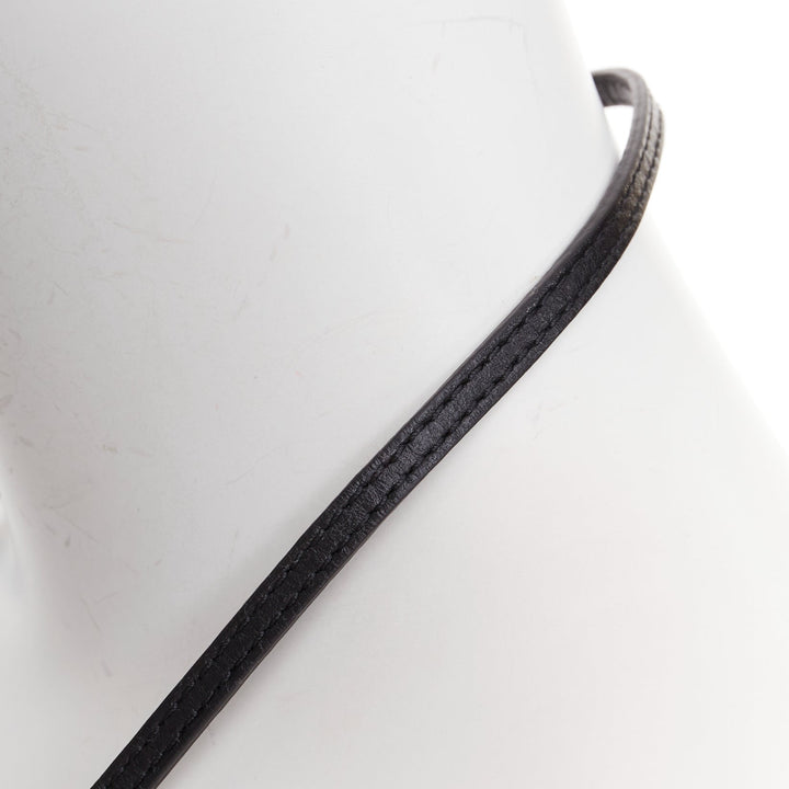 GIAMBATTISTA VALLI black leather mini envelop pouch necklace