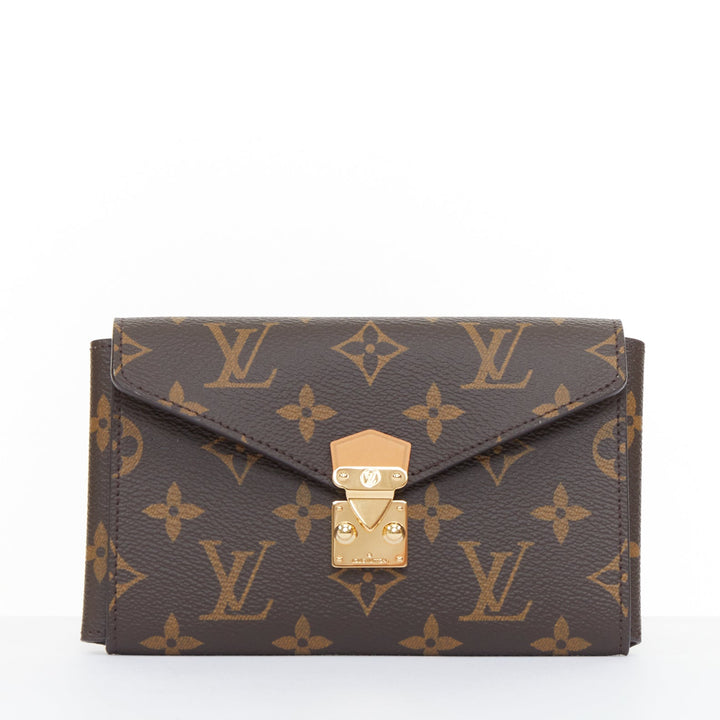 LOUIS VUITTON 2024 Metis brown monogram coated canvas S lock makeup pouch bag