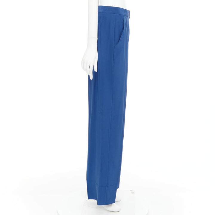 OLD CELINE Phoebe Philo French blue silky half zip tapered pants FR34 XS
