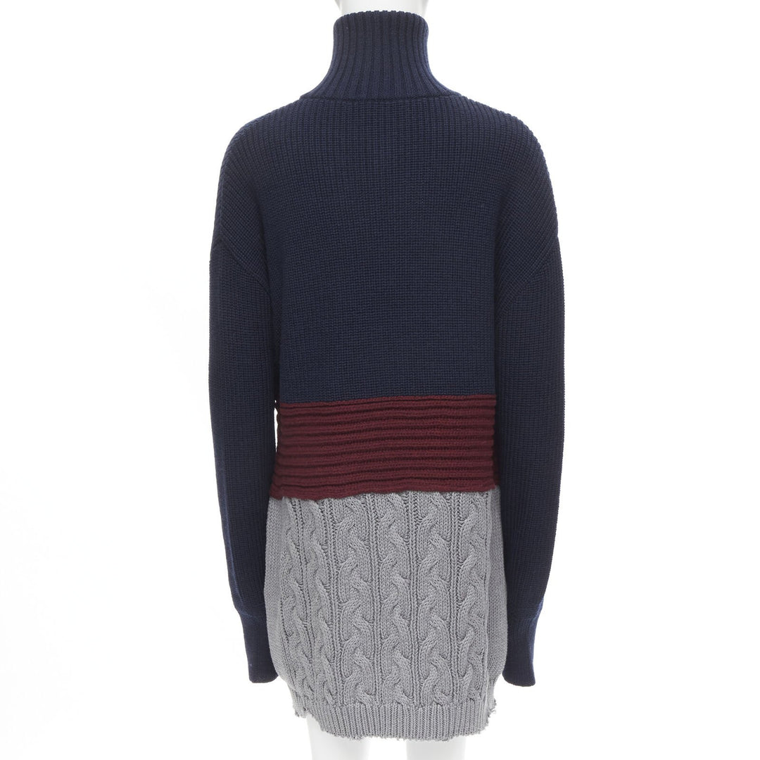 Male mannequin wearing Balenciaga by Demna 555959 T1523 8496 Runway Navy Wool Men Sweater in Size  S | Available at JHROP