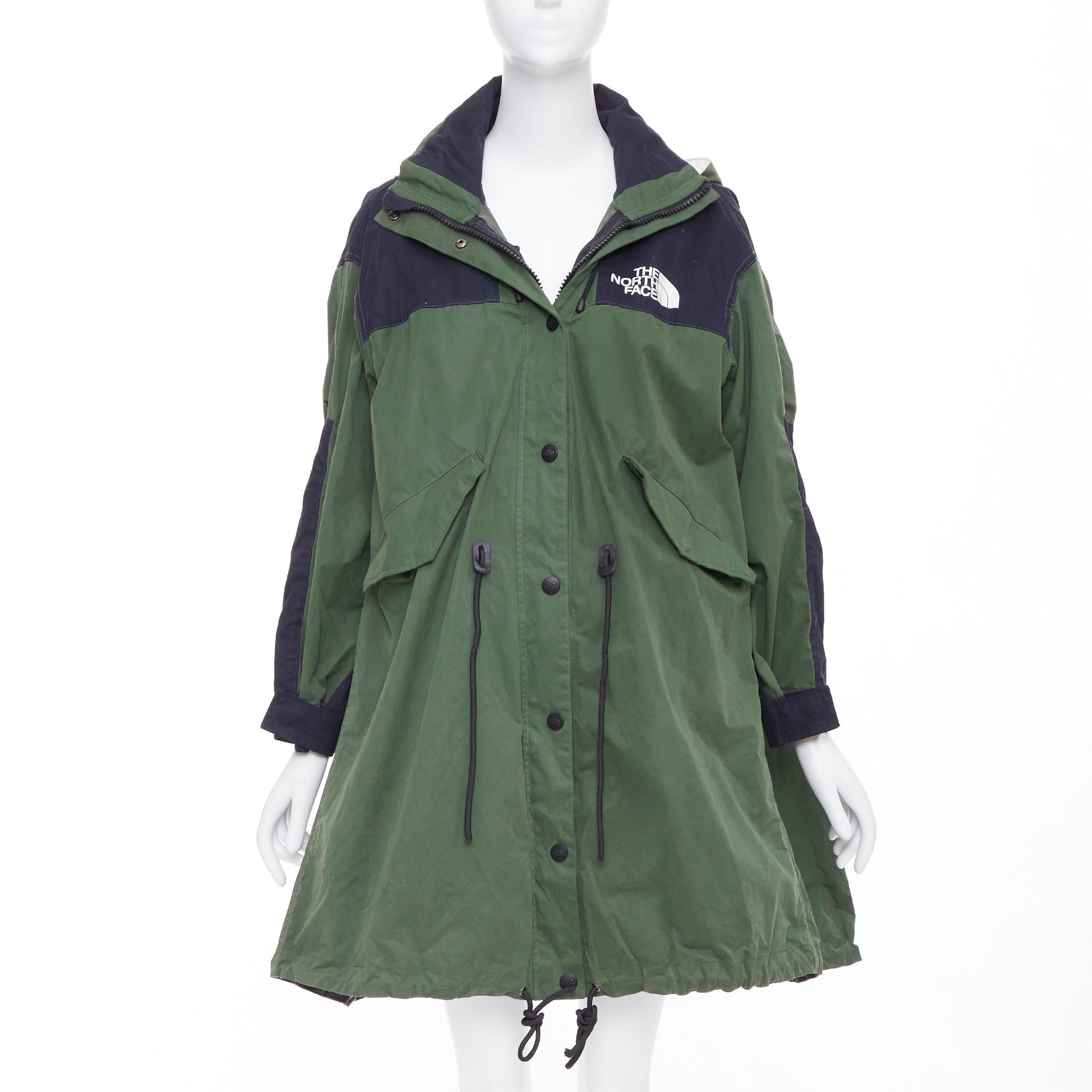 美品 XL SACAI THE NORTH FACE long coat サカイ Sacai x North Face Fishtail Parka in Black Nylon ref.571178