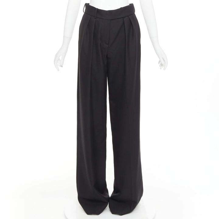 ALEXANDRE VAUTHIER AW2021 black double front dart wide leg pants