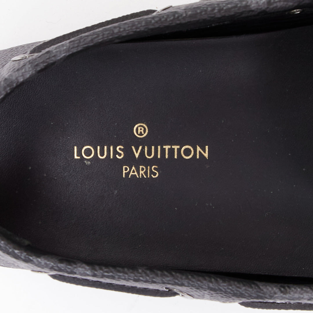 LOUIS VUITTON Arizona Eclipse grey canvas monogram mocassin EU42.5