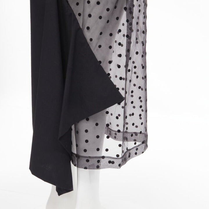 vintage Runway COMME DES GARCONS 1997 black polka dot panel asymmetric dress M