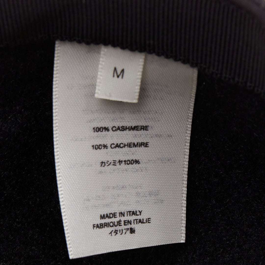 THE ROW Caspian 100% cashmere dark grey 5 panel curved brim Baseball Cap