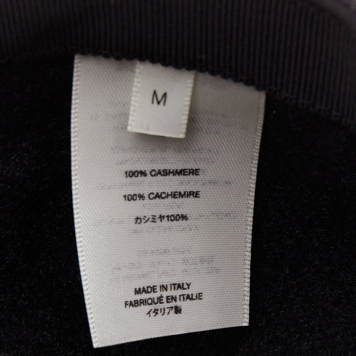 THE ROW Caspian 100% cashmere dark grey 5 panel curved brim Baseball Cap