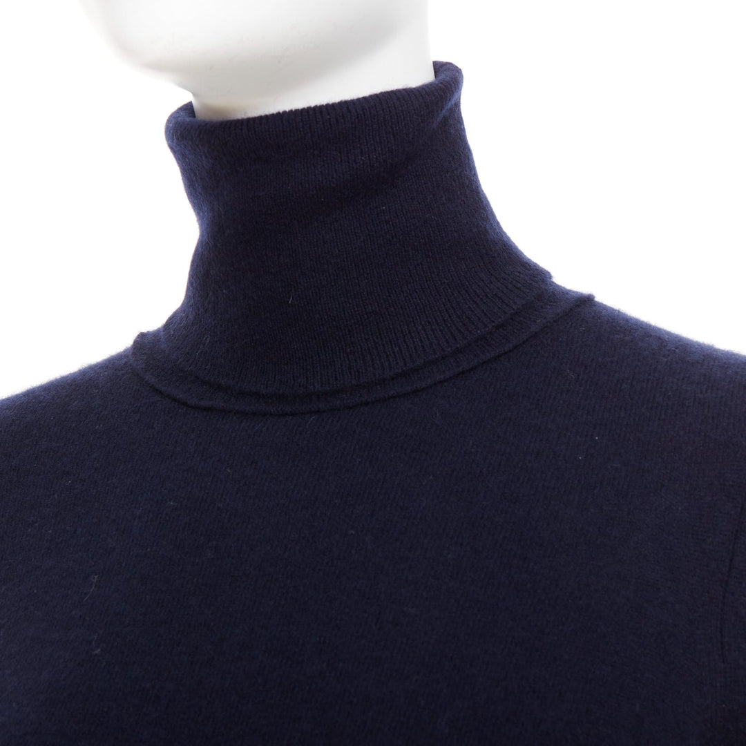 VINCE 100% cashmere navy long sleeve minimal  turtleneck sweater XXS