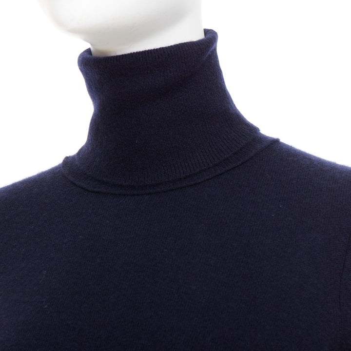VINCE 100% cashmere navy long sleeve minimal  turtleneck sweater XXS