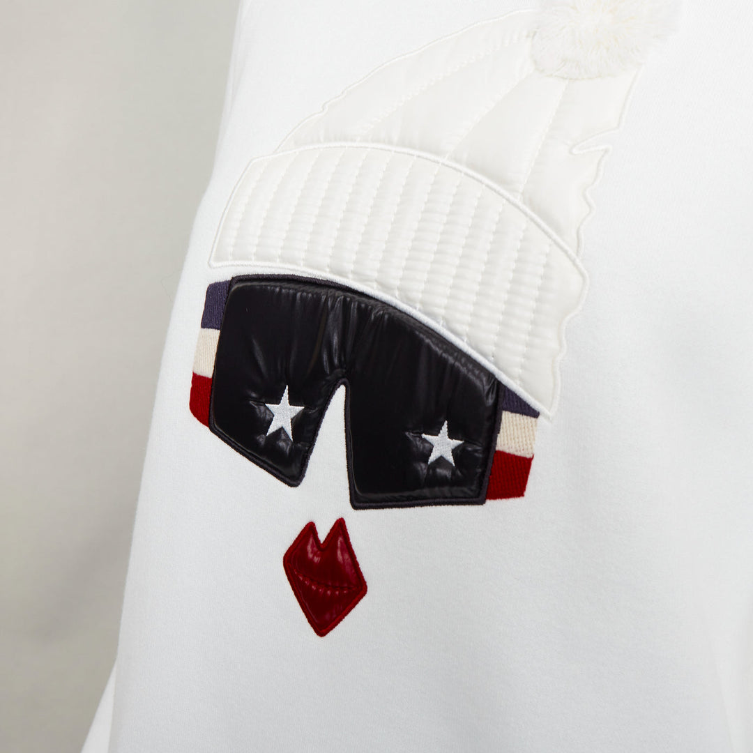 MONCLER GRENOBLE Maglia Girocollo white padded face ski goggle sweatshirt S