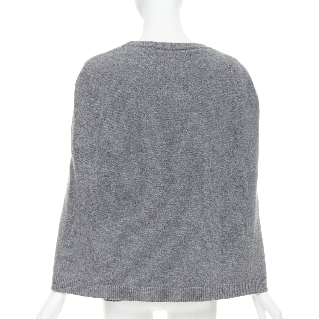 VALENTINO 100% cashmere grey cape back pullover sweater L
