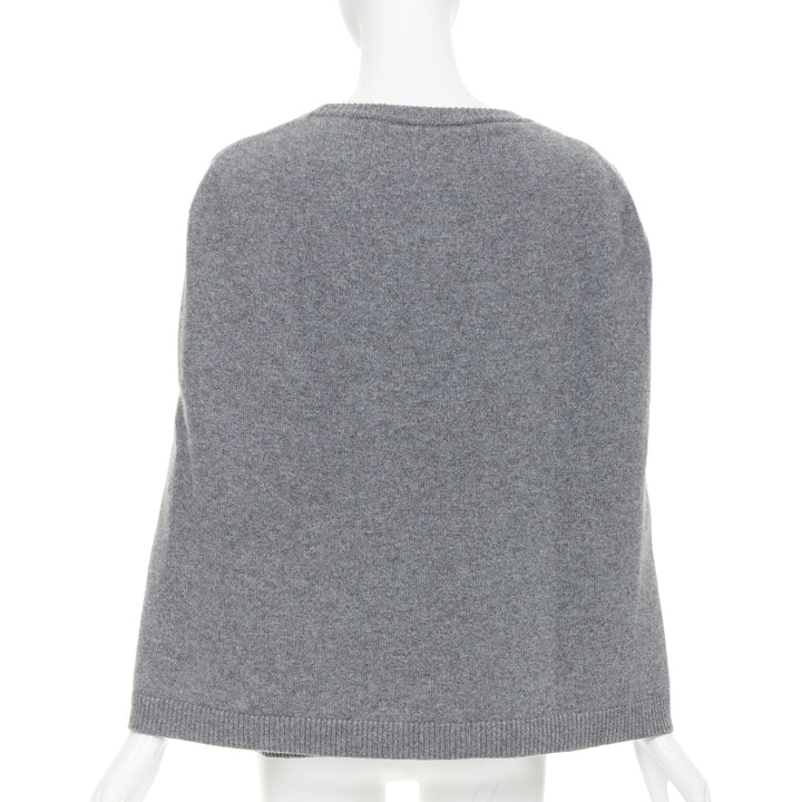 VALENTINO 100% cashmere grey cape back pullover sweater L