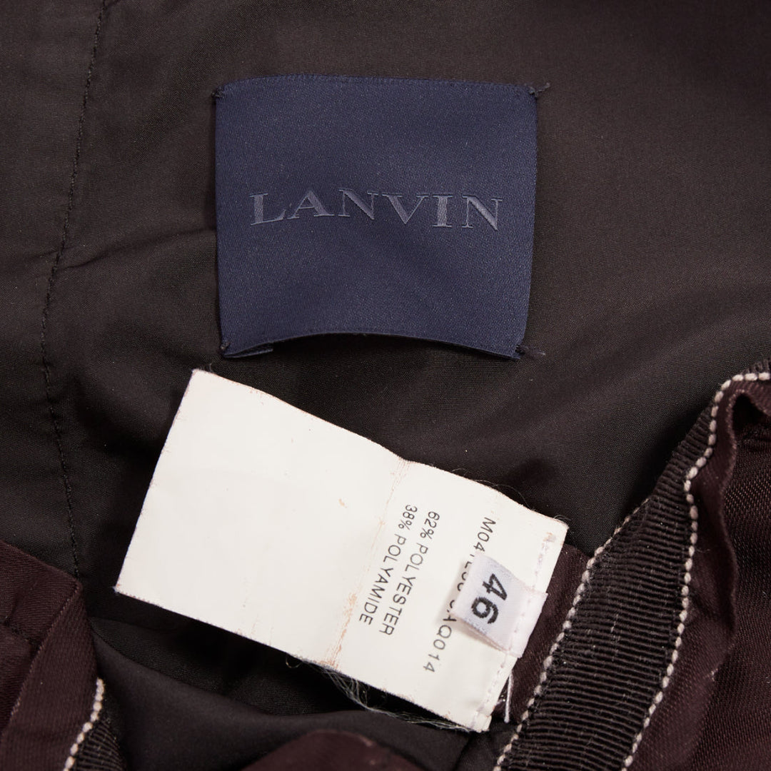 LANVIN dark purple plum drawstring waist tapered jogger pants FR46 S