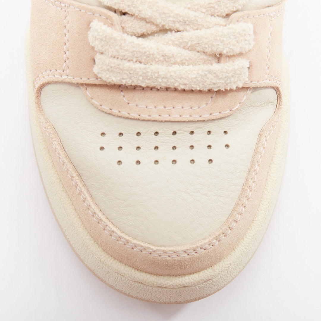 FENDI Match Low beige pink leather FF logo flat chunky sneakers EU35