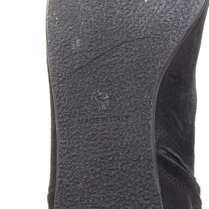 GIUSEPPE ZANOTTI Sandra black suede flat over the knee thigh high boots EU35