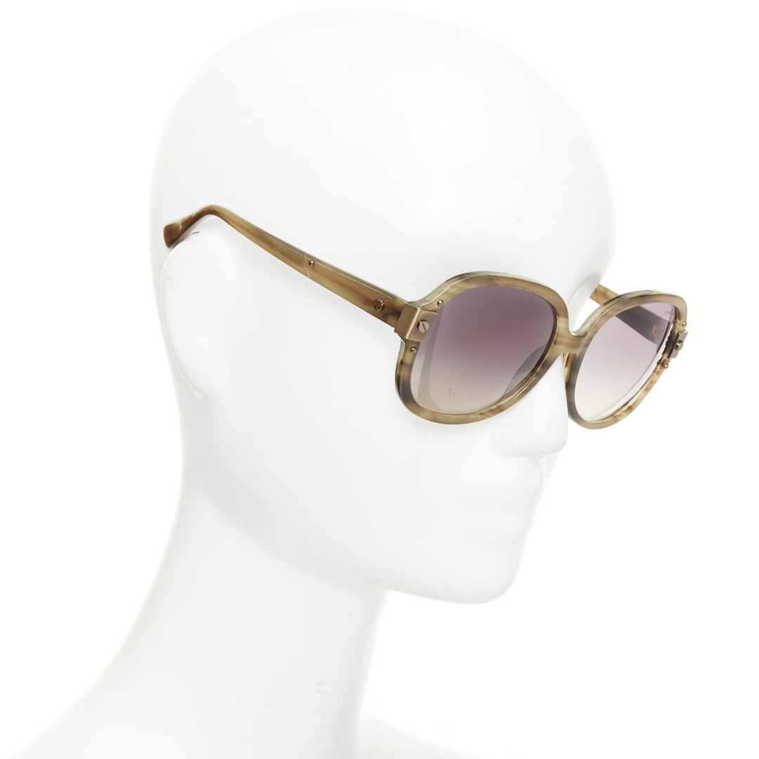 LANVIN 2012 SLN-505 print brushed metal hinge oversized butterfly sunglasses