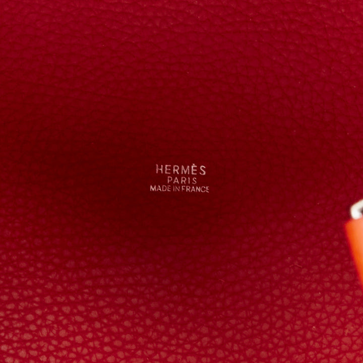 HERMES Picotin 22 orange Clemence leather palladium hardware tote bag MM