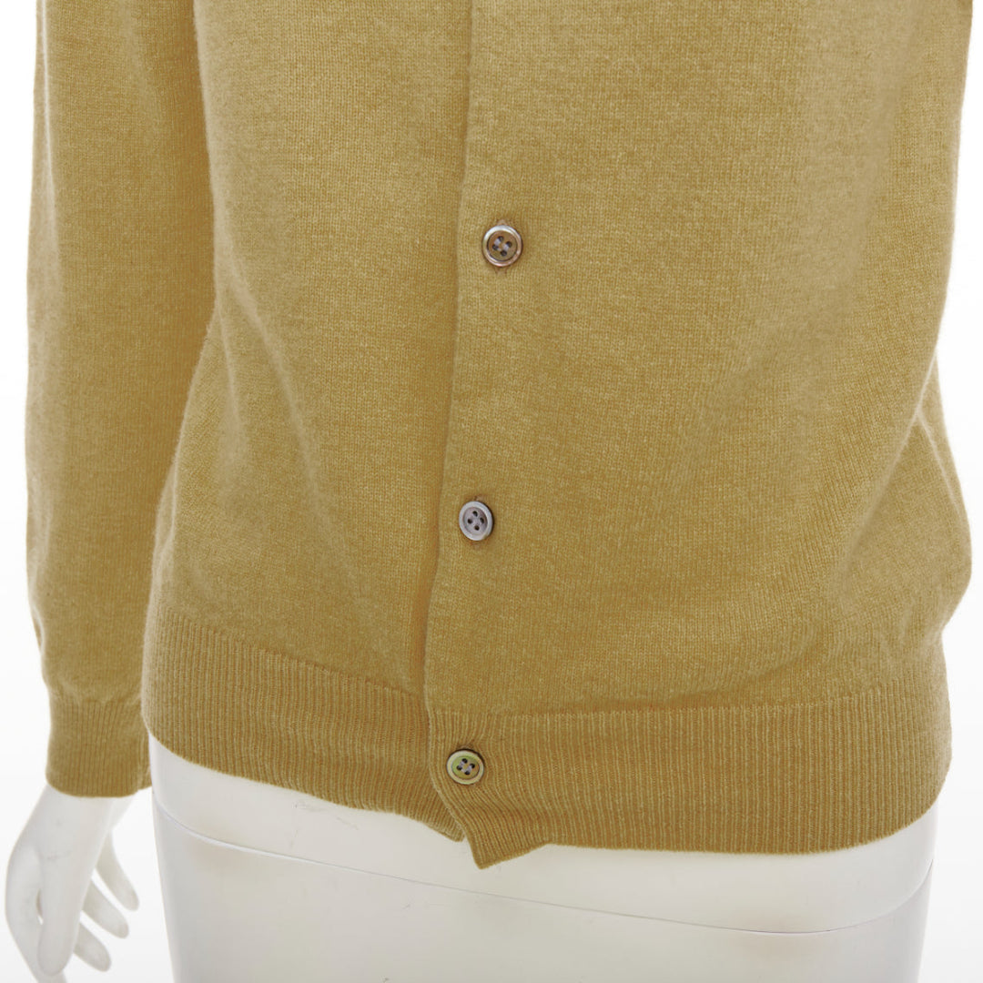 COMME DES GARCONS PLAY 2008 Blackwappen beige wool black heart cardigan S