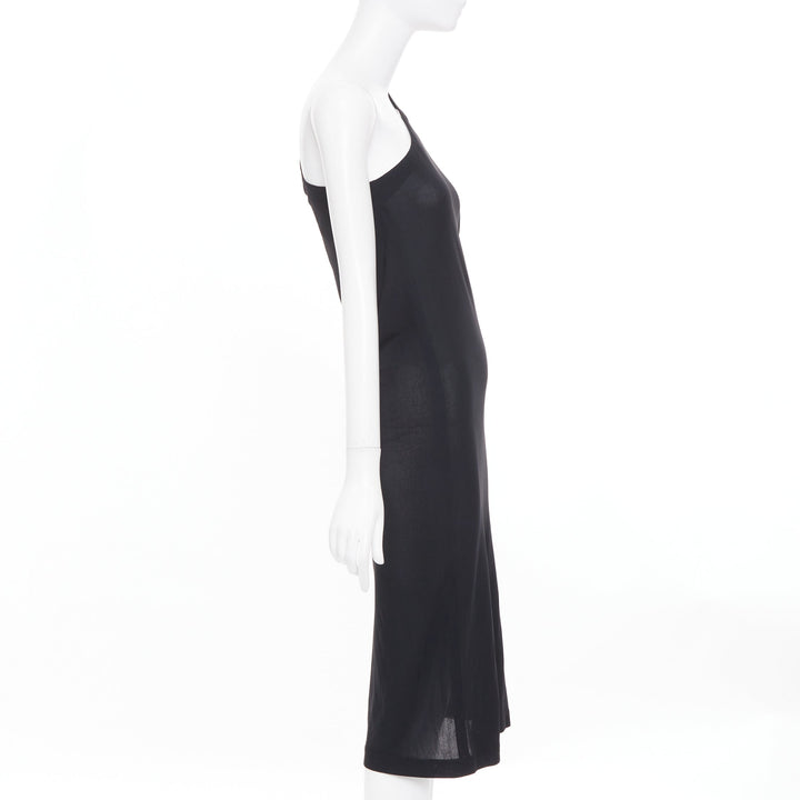 CHLOE Vintage noir viscose one shoulder asymmetrical cocktail dress FR36 S