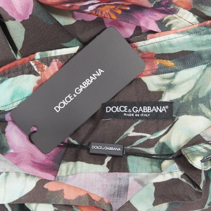 DOLCE GABBANA Hawaiian floral print cotton long sleeve casual shirt EU38 S