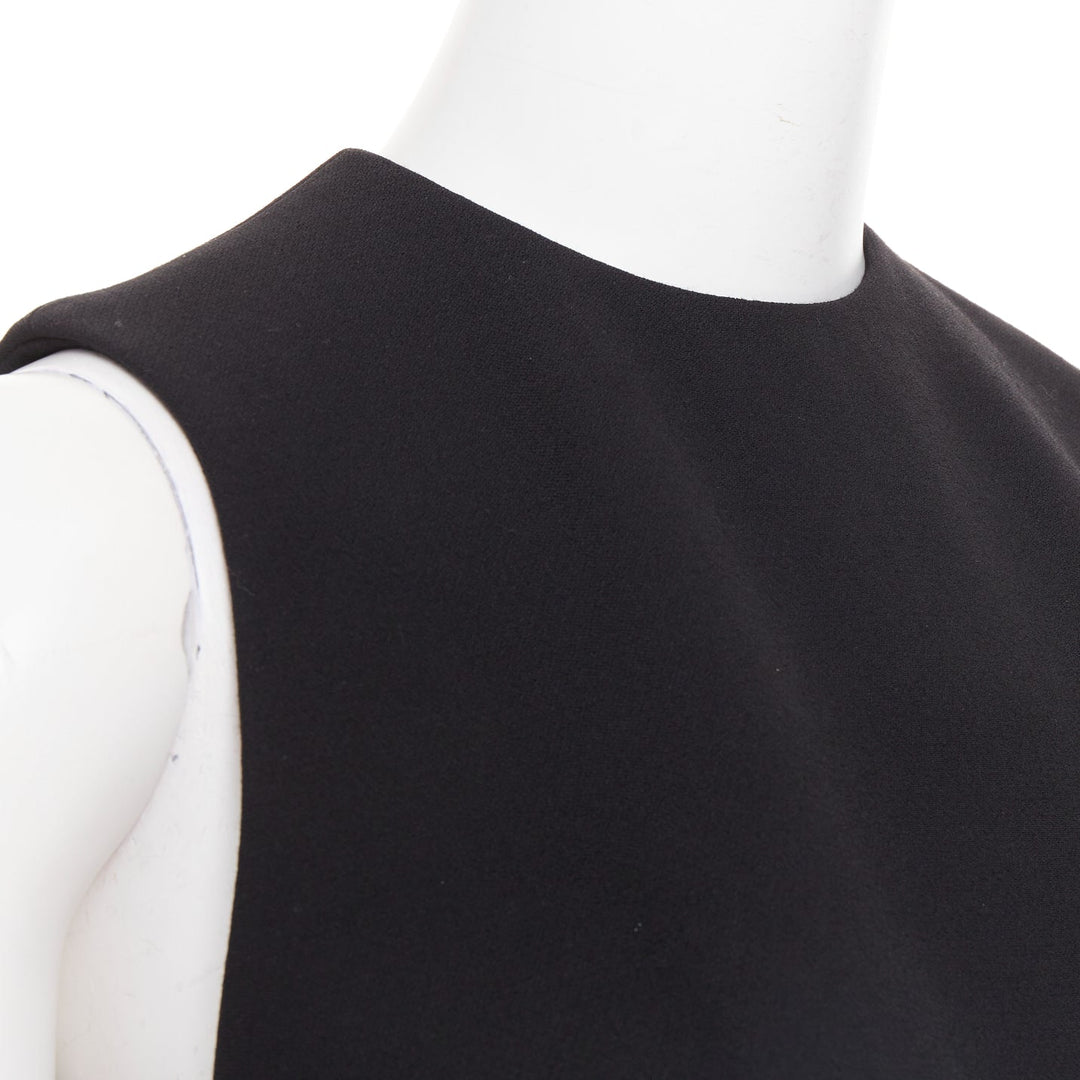 ALEXANDRE VAUTHIER black wool crepe asymmetric peplum ruffle dress