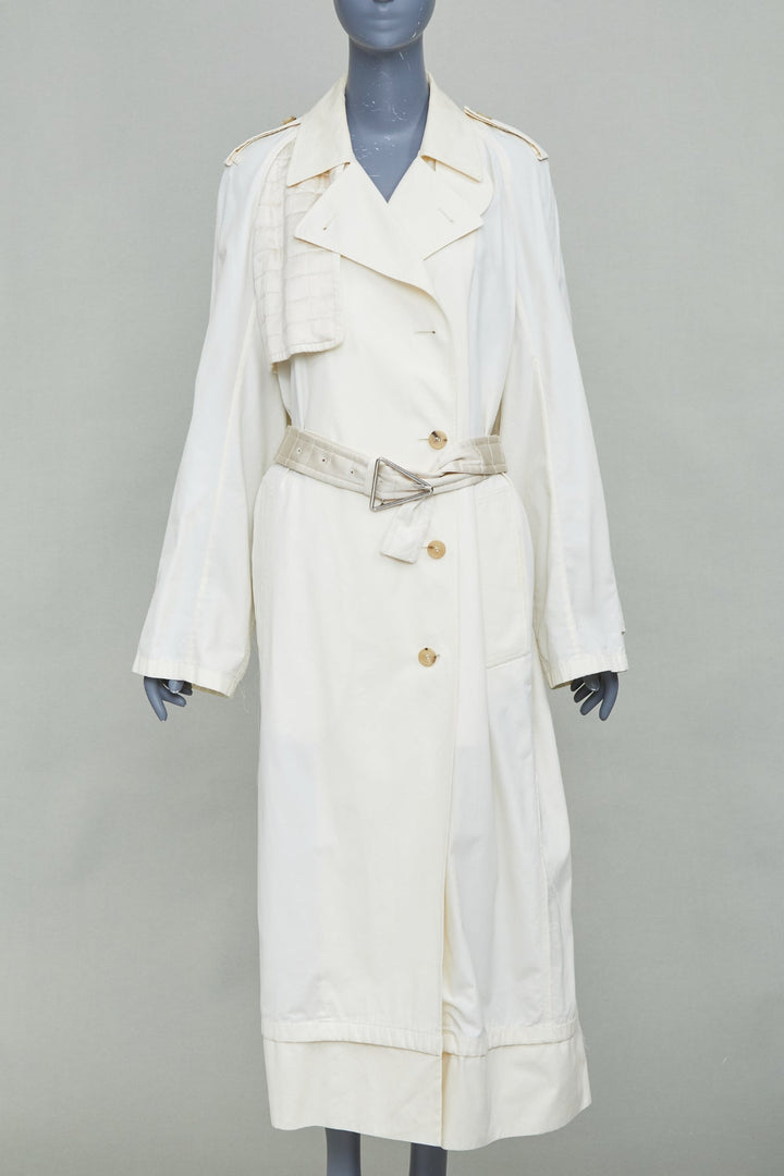 BOTTEGA VENETA 2020 Daniel Lee beige cotton blend belted trench coat IT38 XS