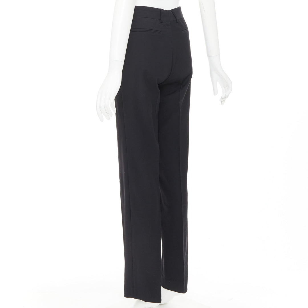 GUCCI Tom Ford black curved pocket high waisted straight leg trousers IT38 XS