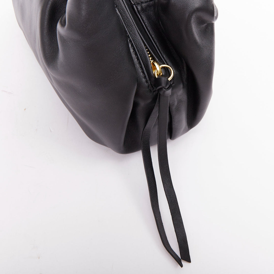 DRIES VAN NOTEN Twisted Handle black soft leather top handle bag