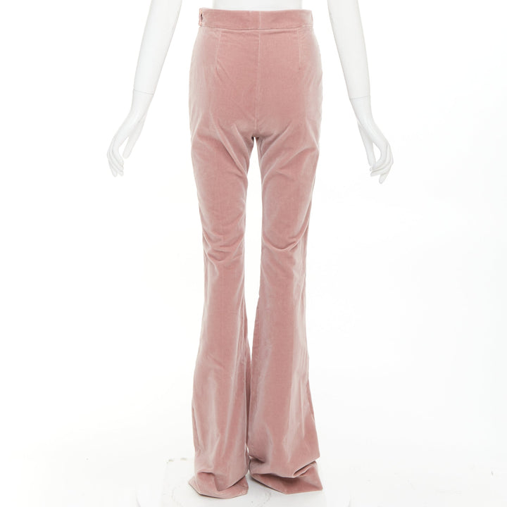ALEXANDRE VAUTHIER blush pink velvet high waisted extra flare pants