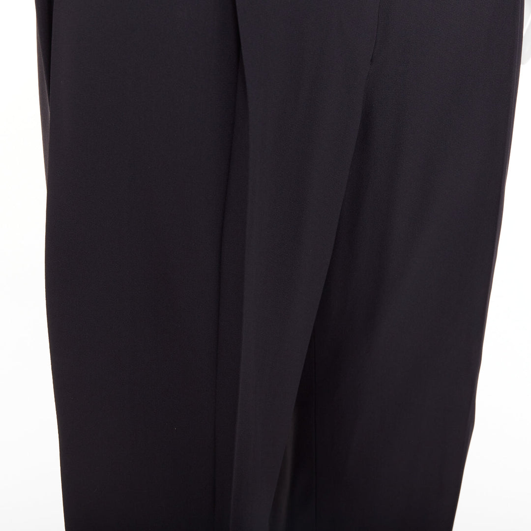 ALEXANDER MCQUEEN black cummerbund waistband tapered cropped trousers IT40 S
