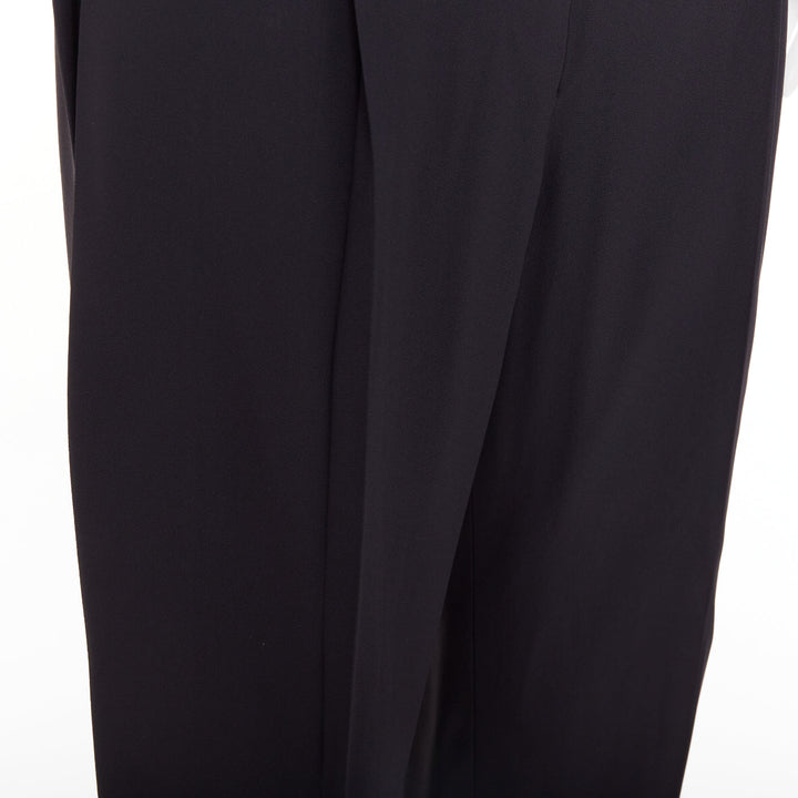 ALEXANDER MCQUEEN black cummerbund waistband tapered cropped trousers IT40 S