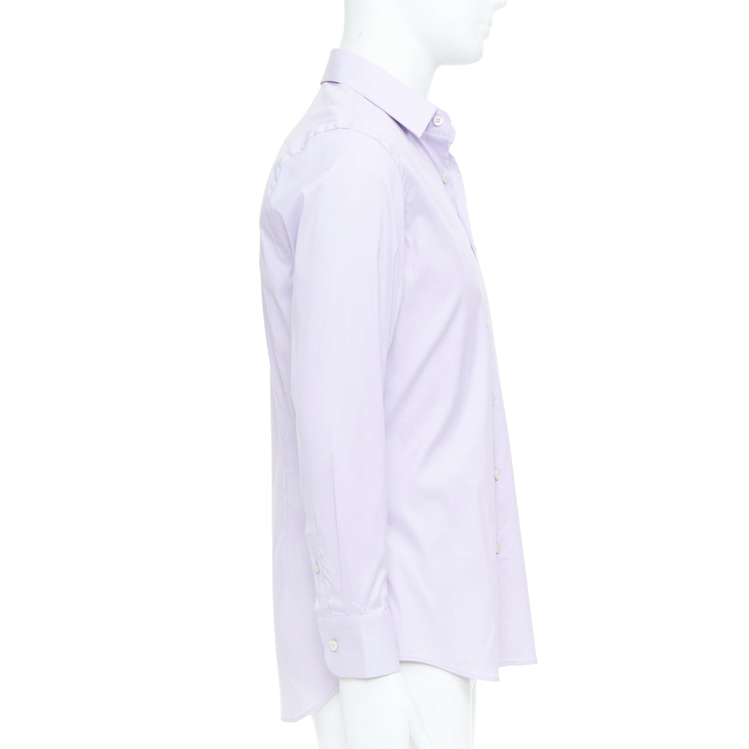 PRADA 2015 lilac purple cotton blend long sleeve button dress shirt EU39 M
