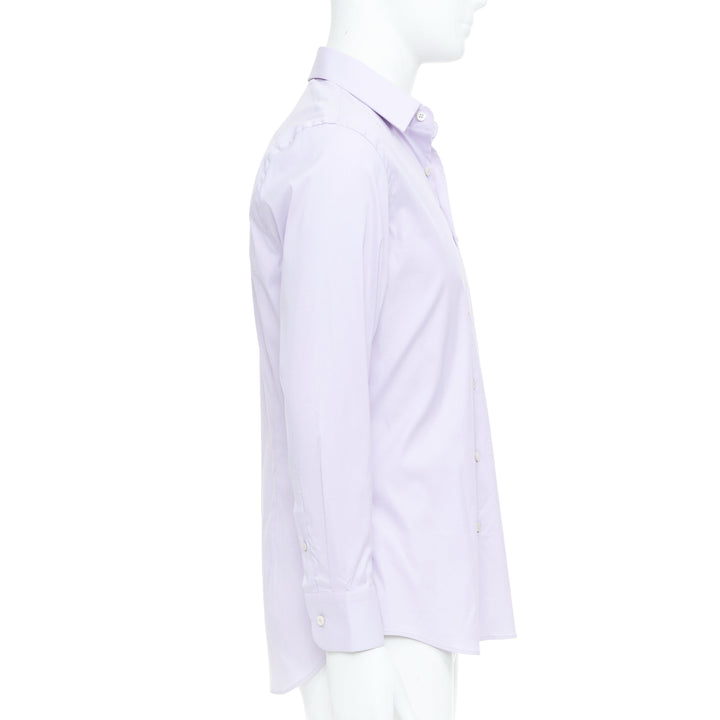PRADA 2015 lilac purple cotton blend long sleeve button dress shirt EU39 M