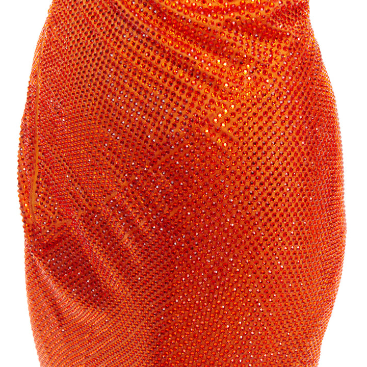 rare ALEXANDRE VAUTHIER COUTURE AW2018 Runway orange strass crystal  dress