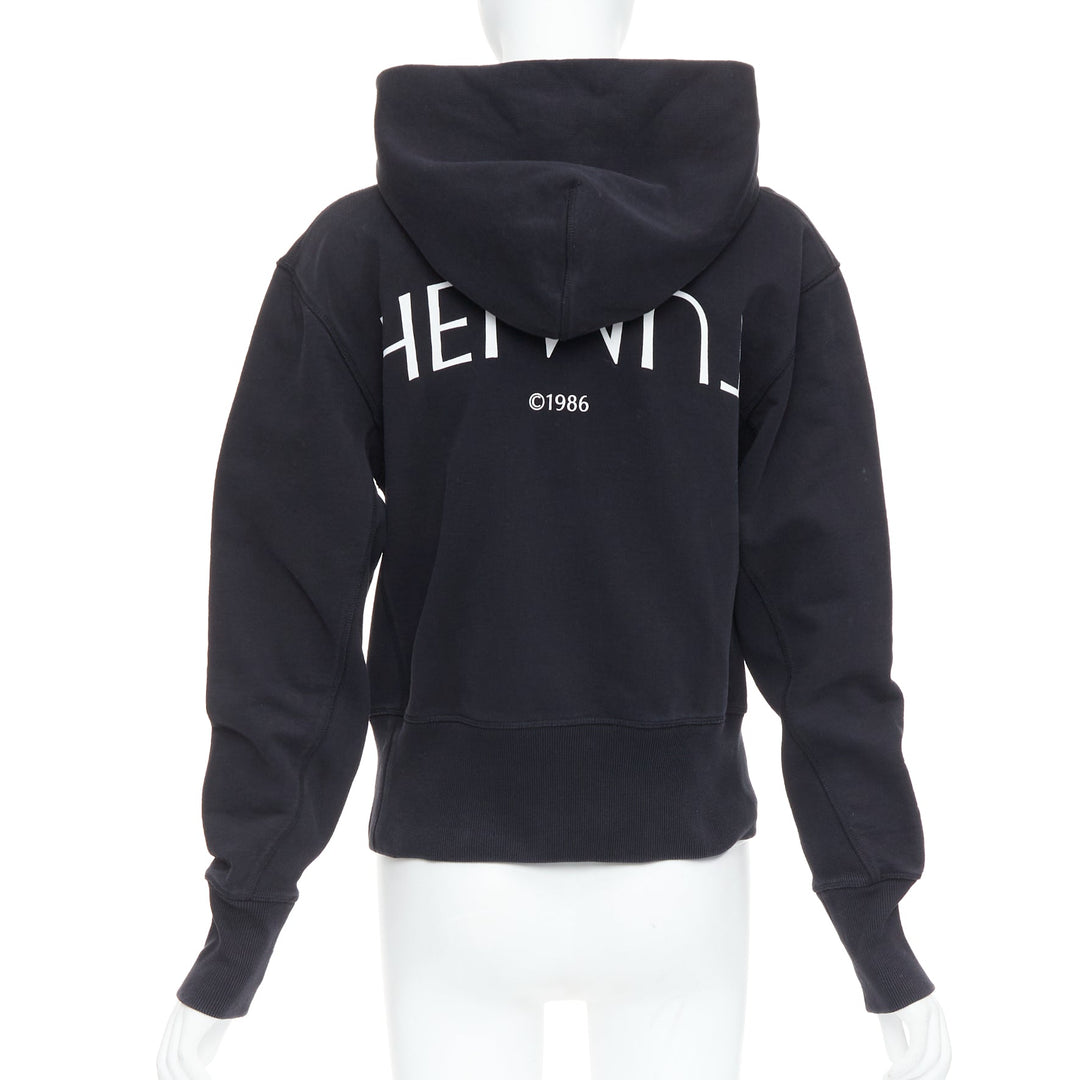 HELMUT LANG L'Apocalypse Joyeuse black cotton unisex cropped hoodie M