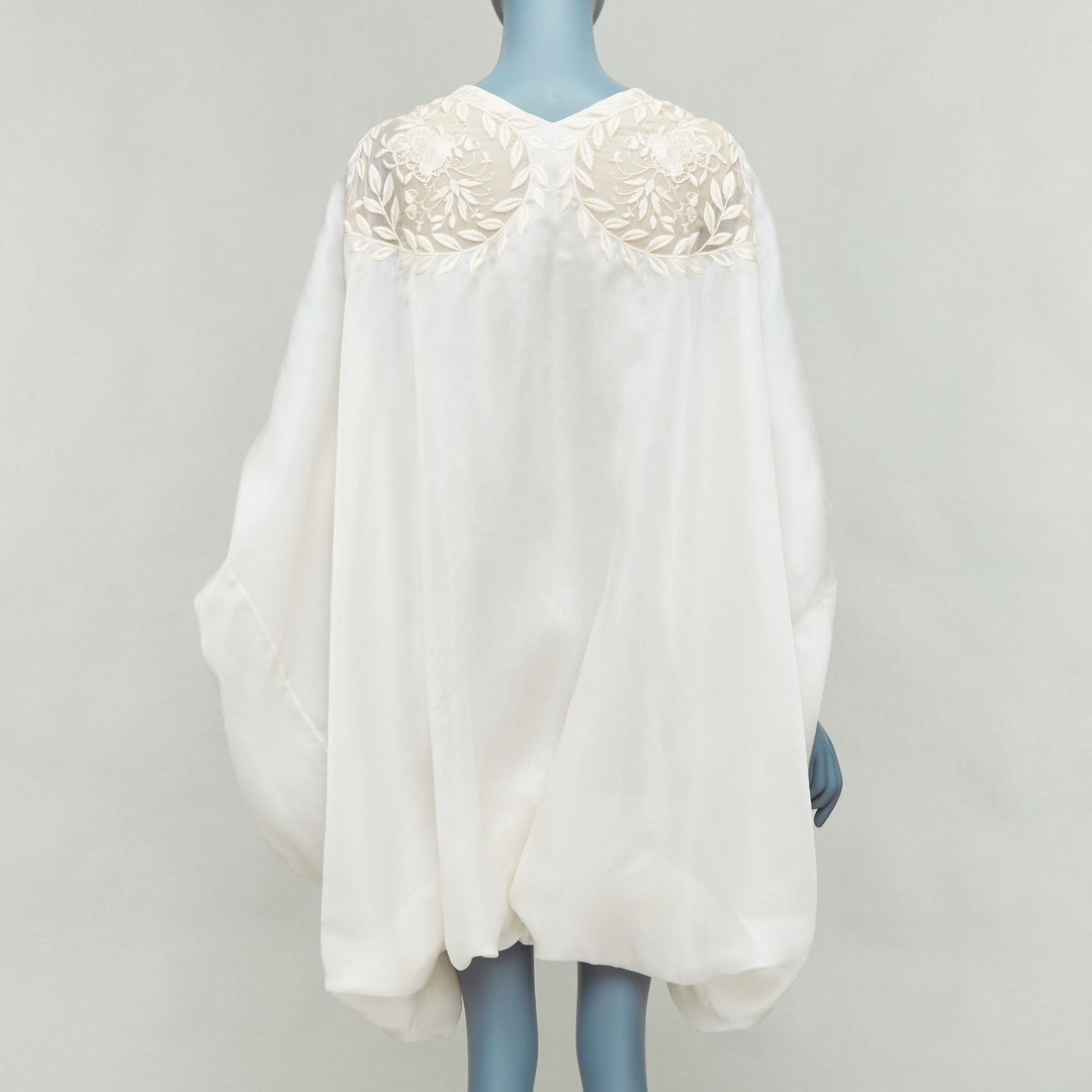 rare ALEXANDER MCQUEEN Vintage 2009 Runway skull embroidered drape dress IT38 XS